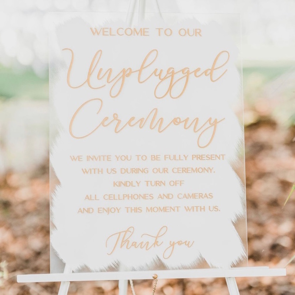 18 x 24 unplugged acrylic wedding sign